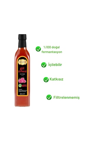 Hanzade Bitkisel Gül Sirkesi 3 x 500 ML