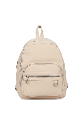 Kadın Günlük Saten Deri Sırt Çantası Vizon