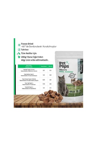 Pet Pops Freeze Dry Dana Ciğeri Kedi Ödülü 40 Gr