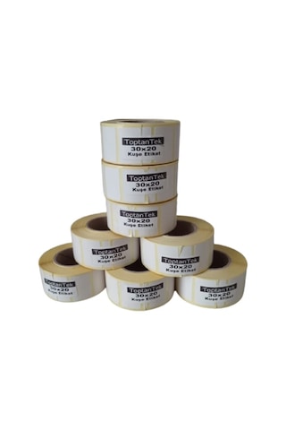 30X20 KUŞE ETİKET TOPLAM 8 RULO 8000 ADET (TAM METRAJ)