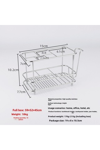 Mufunye Stainless Steel Bathroom Organizer: No-drill Electric Toothbrush Holder With 5 Compartments And Cup Stand For Countertop Storage Diğer