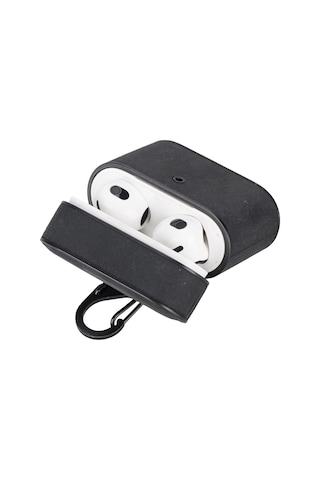 Casquet Apple Uyumlu AirPods 3.nesil Deri Kılıf G1 Siyah Siyah