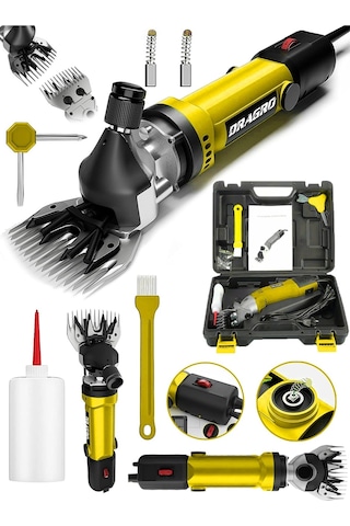Dragro Alman Drg-4200w Devir Ayarli Bakir Sargili Çelik Şanzuman Koyun Keçi Kirkma Makinesi -sarı