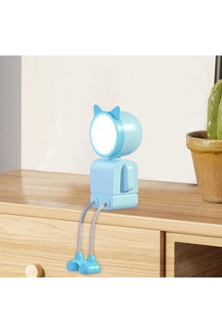 Işık, Başucu Lambası, Yumuşak, Sevimli Hayvan Gece Masası Çocuk Odası İçin Ortam Işığı, Hediye Mavi