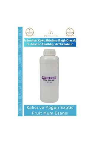 Mumesansı Yoğun Kalıcı Kaliteli Yağ Bazlı Konsantre Parafin Uyumlu Exotic Fruit Mum Esansı 1 Lt Çok Renkli