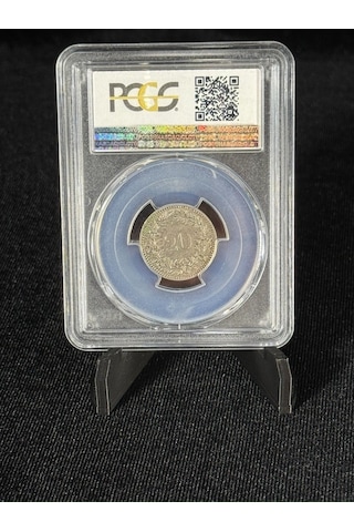 Pcgs Au55 1894 İsviçre 20 Rappen Qr Kodlu Sertifikalı Orijinal Koleksiyon Parası