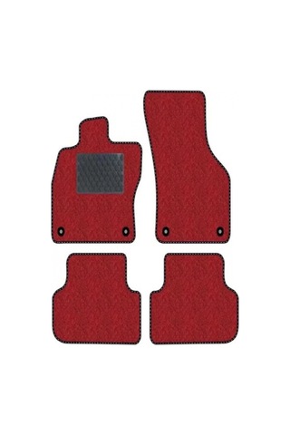 Volkswagen Caddy 2010 - 2015 Kırmızı Halı Siyah Kenar Petek Topuk