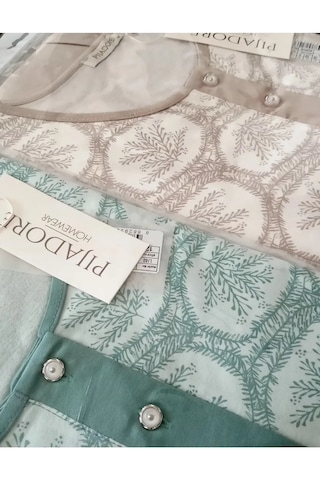 Pijadore Kadın Kısa Kol %100 Pamuklu Pijama Takımı Bej