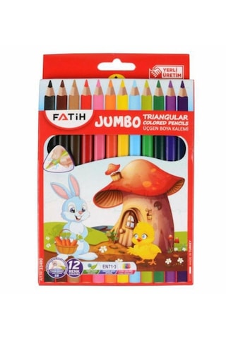 Fatih Üçgen Jumbo Boya Kalemi 12 Renk