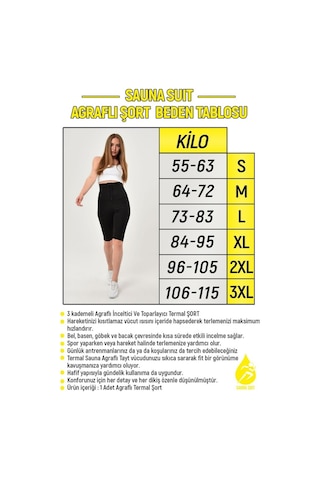 Sauna Suit Suit Ekstra Yüksek Bel 3 Kademeli Agraflı Maksimum Terleten Terma