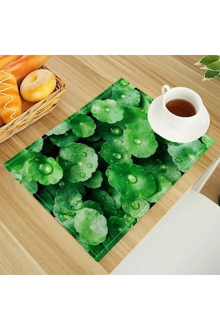 Doğal Orman Desenli Keten Yemek Masası Matları Alfabe Mutfak Amerikan Servisi 32x45cm Bardak Altlıkları Kase Bardak Matı 11,1 Adet 32x45cm Diğer