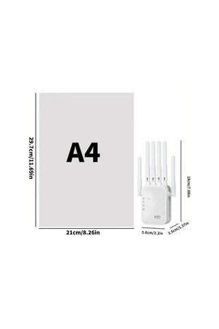 Xuweiwei Beyaz 1200mbps Wifi Tekrarlayıcı Çift Bantlı Ev Ofis Sinyal Güçlendirici 2.4g 5ghz