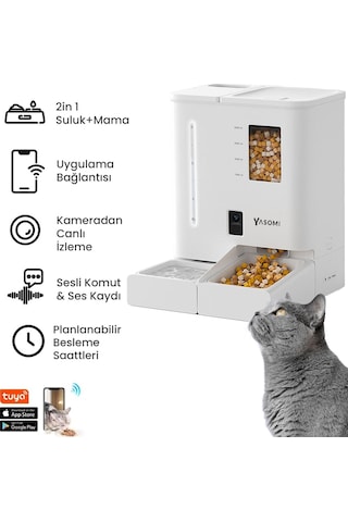 Yasomi Du-f03v Smartpaw+ Akıllı Otomatik Mama Ve Su Kabı Beyaz
