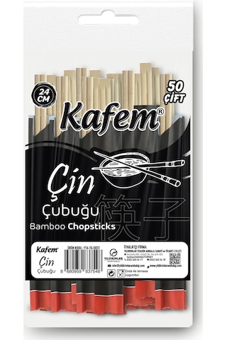 Bambu Çin Çubuğu (Chopsticks) 24 CM - 50 Çift x 10 Paket - Kafem