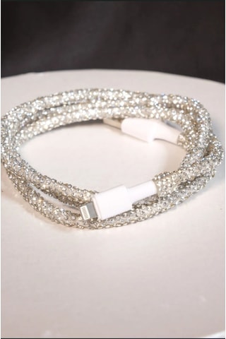 Gümüş Taşlı Şarj Kablosu A Kalite Aplle Usb Type C