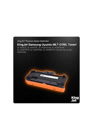 Kingjet Samsung Uyumlu Mlt-d116l Yüksek Kapasiteli Tekli Çipli Uyumlu  Toner