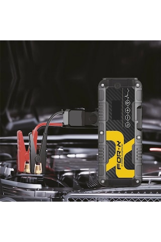 For-x Taşınabilir Şarjlı Jump Starter - For-x X-12000a Akü Takviyesi + Lastik Şişirici + Powerbank +