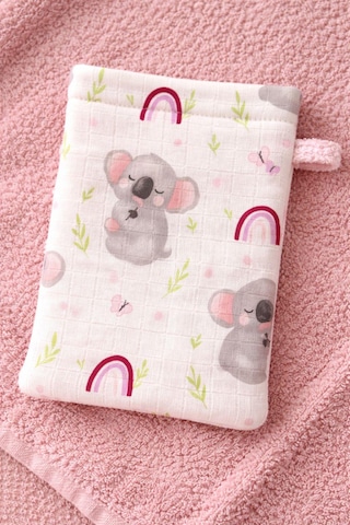Heianmono Kundak Bebek Banyo Havlusu Dışı Müslin İçi Havlu (%100 Pamuk) (75x75 Cm) (Pembe) (0 - 24 Ay)