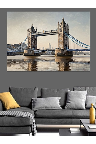 Ahşap Tablo Londra Tower Bridge Şehir Manzarası