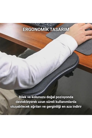 Polham 360 Derece Dönebilen Sıkıştırmalı Kol Dayama Pedi, Masa, Sandalye İçin Kol Desteği, Ayarlanabilir