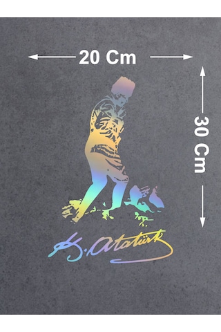 Hologramlı Janjanlı Kocatepe Ve Atatürk İmza Sticker 02524 30x20 Cm