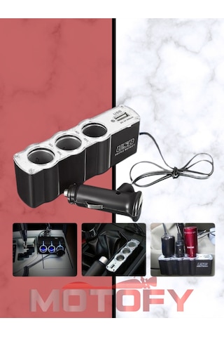Motosiklet Çakmaklık Çoklayıcı + Usb