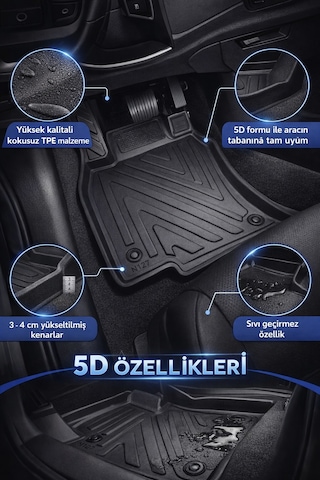 Renault Fluence 2013 Model Aracınıza Özel Karbon Kauçuk Paspas Takımı