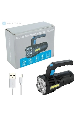 Go İthalat El Feneri Usb Şarjlı Beyaz - Siyah
