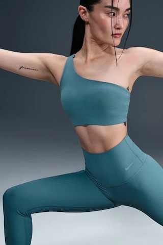 Nike Training Zenvy Dri Fit High Rise 7/8 Rib Leggings Green Kadın Fitilli Yüksek Bel Spor Tayt Yeşil