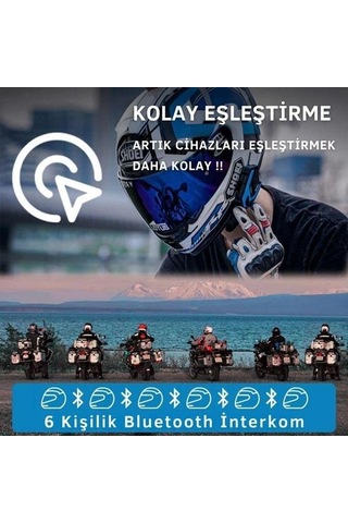 Nukrotech Nukro M6 Plus 6 Kişilik Bluetooth İnterkom Silver