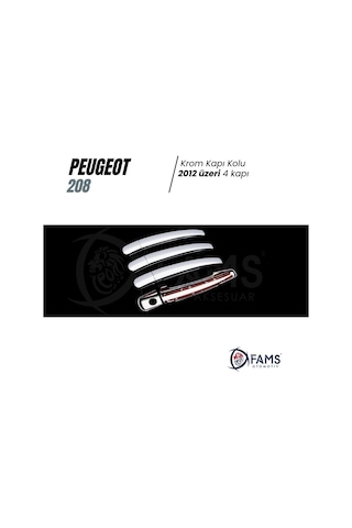 Peugeot 208 Krom Kapı Kolu 4 Kapı 2012 üzeri P.Çelik