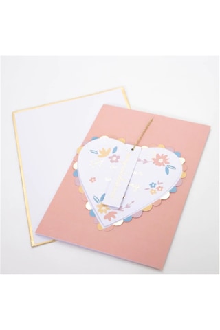 Meri Meri - Heart Wedding Card - Kalpli Evlilik Tebrik Kartı