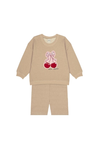 Antebies Kiraz Sweatshirt Biker Tayt Set Kırmızı
