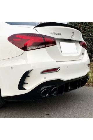 Mercedes A Serisi W177 Sedan A35 Amg Arka Difüzör 2019-2023 Arası Uyumlu Çift Çıkışlı
