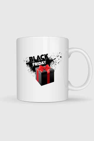 Black Friday - Kara Cuma Tasarımlı Kupa Bardak Beyaz