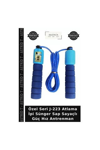Özel Seri J-223 Atlama İpi Sünger Sap Sayaçlı Güç Hız Antrenman
