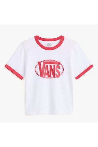 Vans Center Chest Ringer Kadın Beyaz T-shirt Vn000txswht1