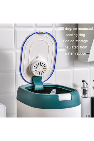 Sones Mutfak Kapalı Nem Toz Geçirmez Depolama Pirinç Kovası, Renk: Yeşil 5kg