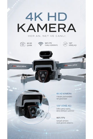 M4 4k Hd Drone Katlanabilir Wifi Fpv Kameralı Engel Algılamalı Profesyonel Drone
