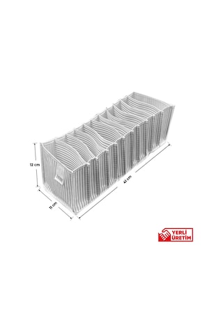 11 Gözlü Çekmece Ve Dolap Içi Akordiyon Düzenleyici Organizer S Beden 6'lı Set Beyaz