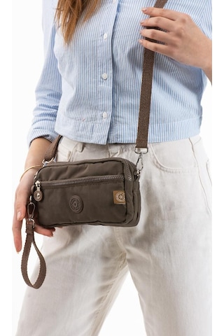 Baginn Klinkır Kumaş Mini Çapraz Askılı Kadın Çanta Yağmur Geçirmez El Askılı Çanta 20 10 Cm Mega Bag Kahverengi