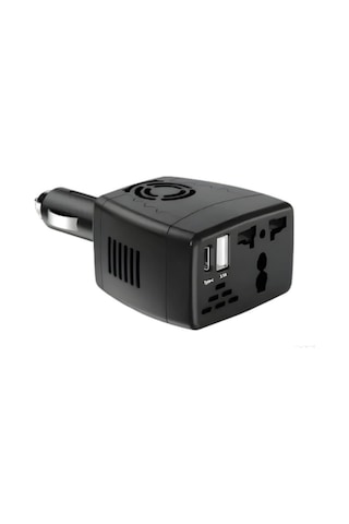 12v'tan 220v'a Araç Voltaj Dönüştürücü 5v Usb Ve Type C Çıkışlı 150w Araç Power İnverter