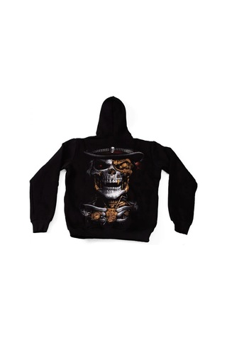 Skull No:3 Kapüşonlu Sweatshirt Hoodie Siyah Çok Renkli
