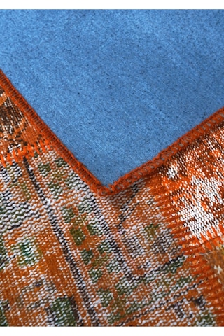 Modern Bohem Stil Vintage Halı Özel Tasarım Patchwork Koleksiyonu Turuncu