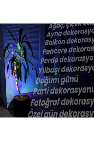 Upway 10m Su Geçirmez 4 Renkli 100 Led Işık - Pilli Dekoratif Aydınlatma Çok Renkli