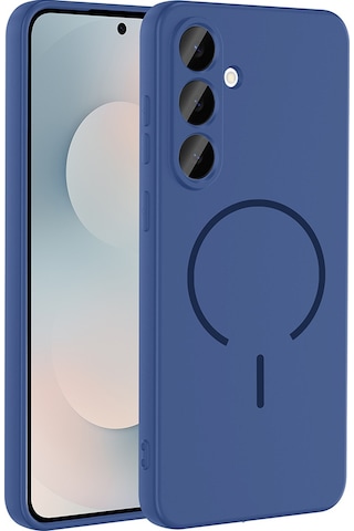 Uzaklarda Arama Samsung Uyumlu Galaxy S26 Plus Kılıf M-safe Şarj Özellikli Zore Meta Kapak - Lacivert