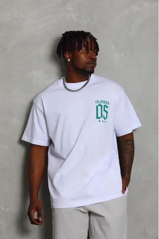DefyModa Erkek Baskılı T-shirt Kısa Kol Bisiklet Yaka Regular Fit Rahat Kalıp Günlük Tişört - Beyaz