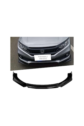 Peugeot 207 2006-2015 Siyah Şeritli Renkli Ön Ek Ön Lip Piona Black 4 Prç