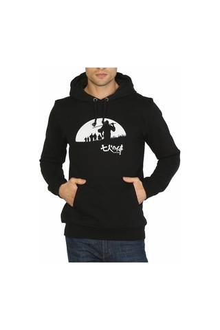 Bant Giyim - Seven Samurai Siyah Erkek Kapşonlu Sweatshirt
