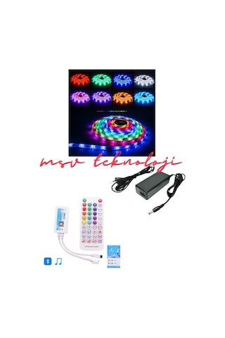 12v 5 Metre Silikonlu Amimasyonlu 5050 Smd Pixel Şerit Led Sp611e Kumandalı 5a Adaptörlü Ip65 Set